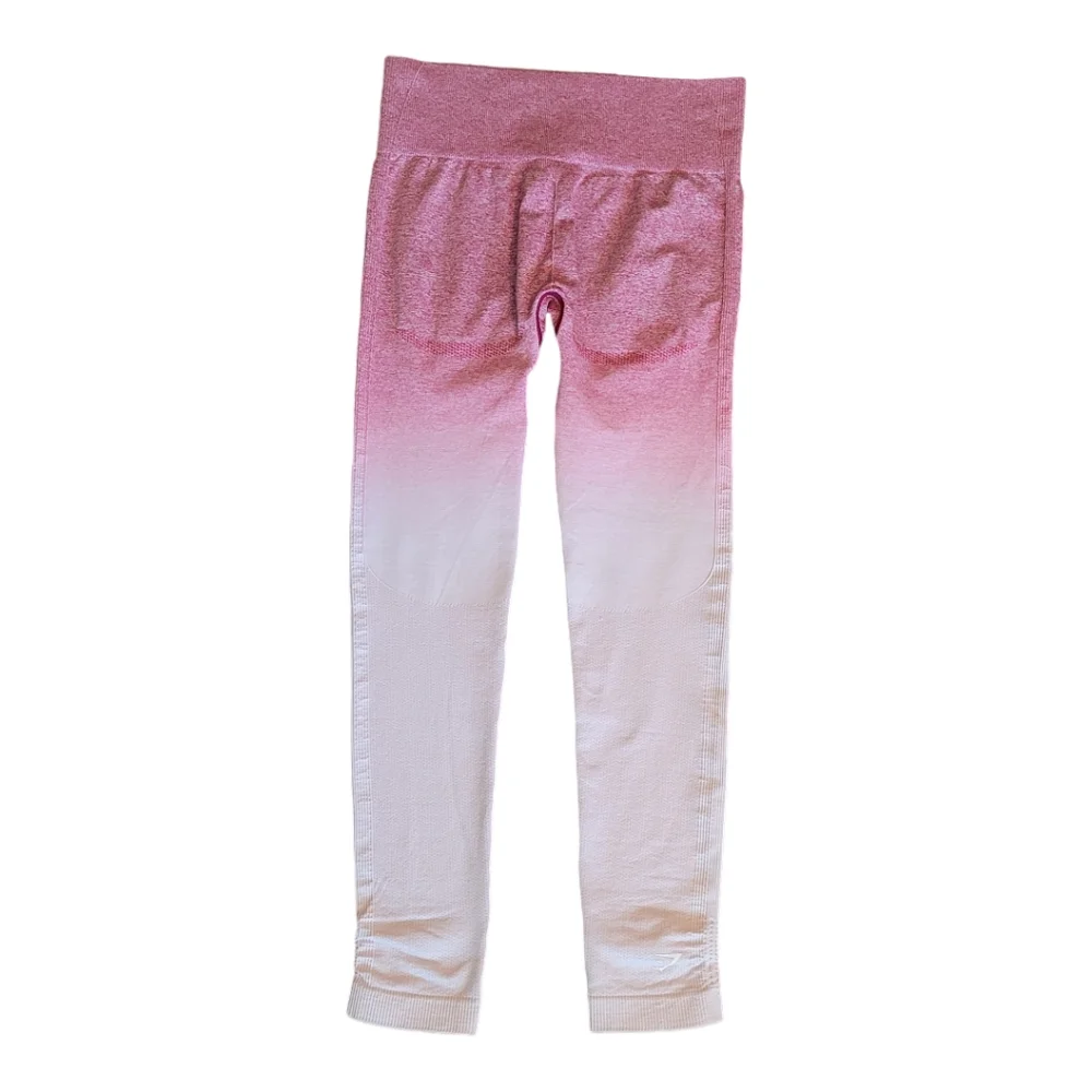 Gymshark Ombre Seamless High Rise Leggings Chalk Pink Beet Contour Leggings S